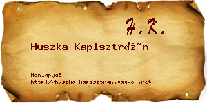 Huszka Kapisztrán névjegykártya